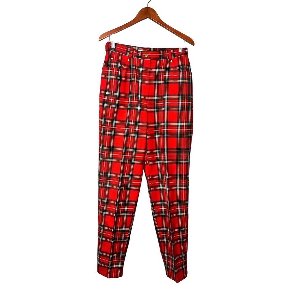 Vintage Country by Jax Canada Tartan Plaid Wool Trousers High Waisted Vintage 12